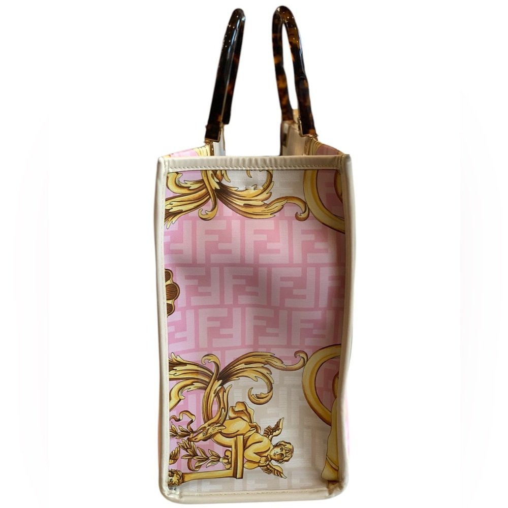 FENDACE White Gold Pink SUNSHINE Leather Tote - Picture 4 of 8